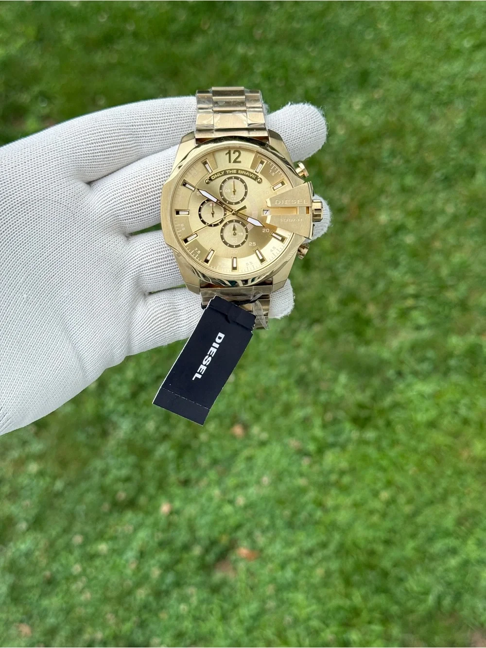 Diesel Gold-Tone mega chief Men's Chronograph Bracelet Watch